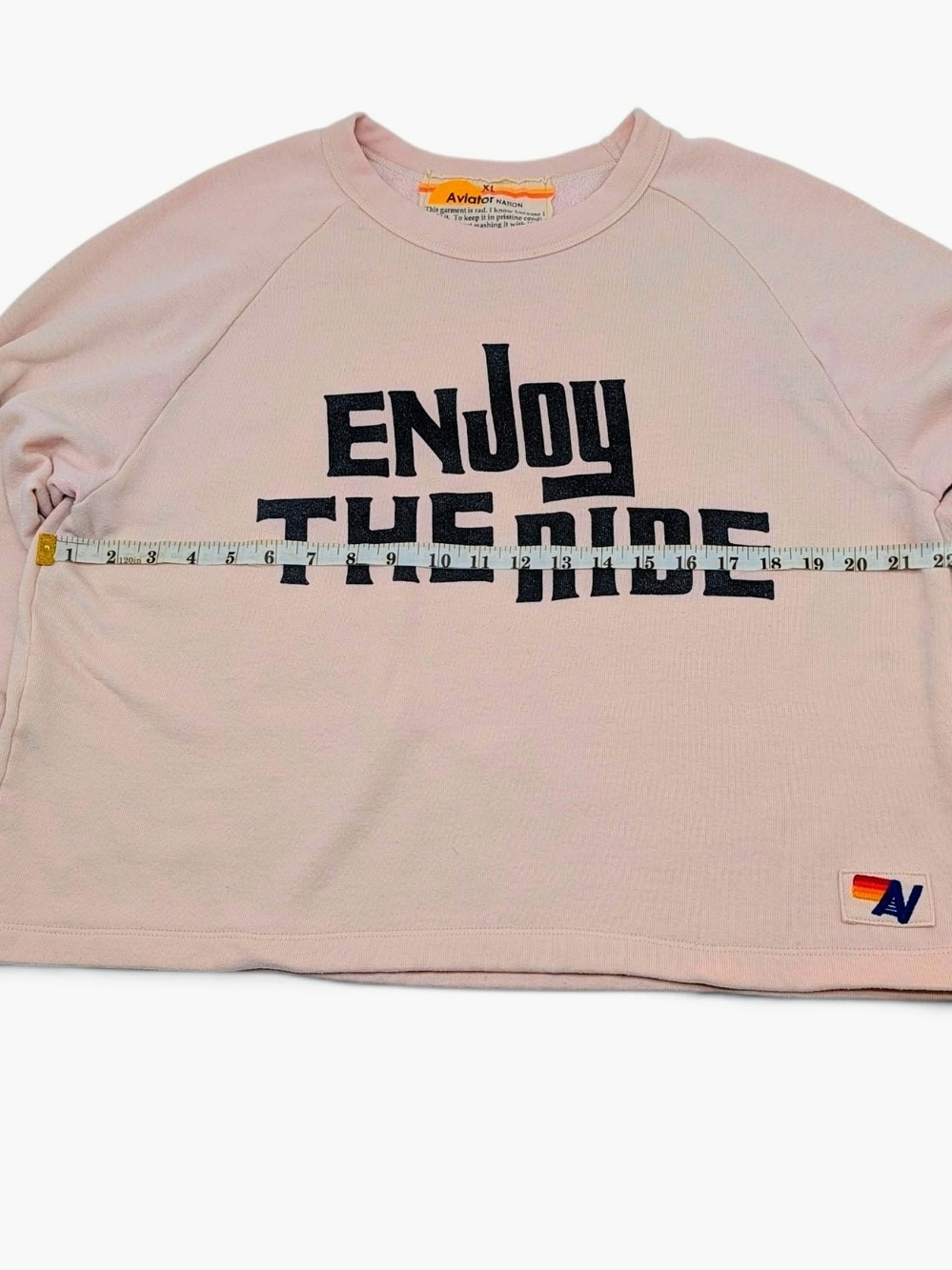 Aviator Nation Enjoy The Ride Cropped Sweatshirt XL - Picture 2 of 4
